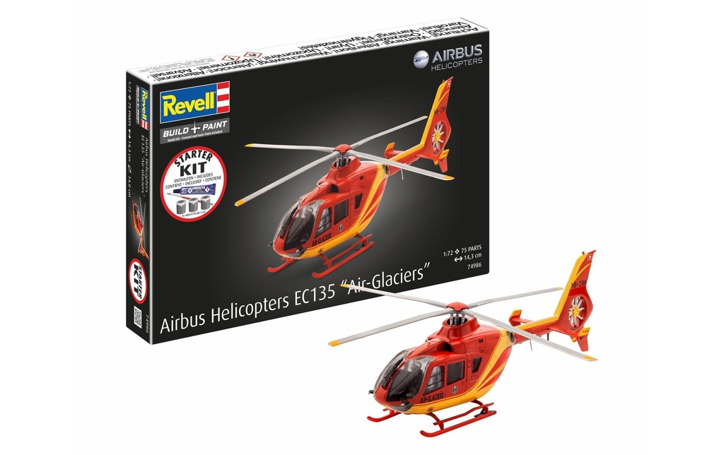 Revell Kit de démarrage Airbus Helicopters EC135 Air-Glaciers 1:72