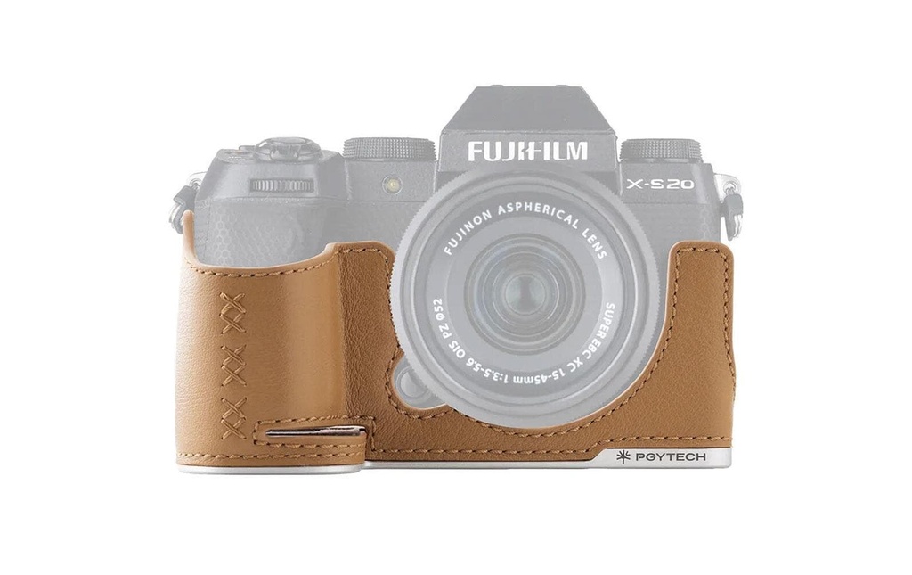 PGYTECH Étui en cuir pour FUJIFILM X-S20 Brun