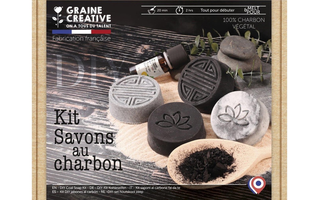 Graine Créative Kit DIY de savon au charbon Kit de fabrication de savon au charbon actif