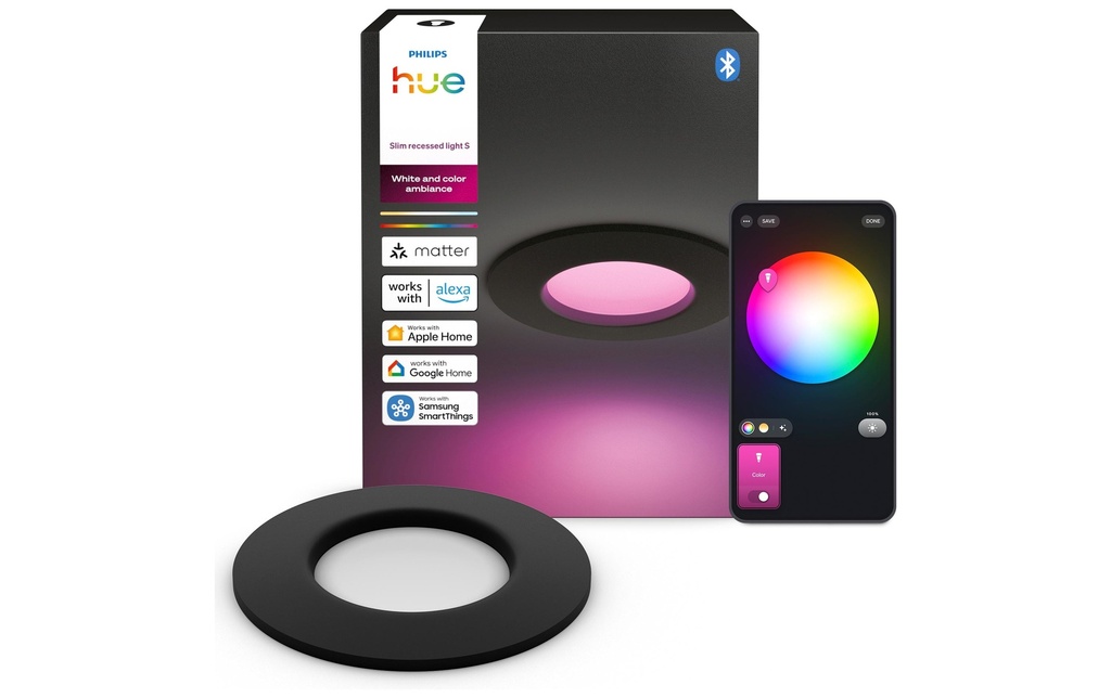 Philips Hue Plafonnier WCA Slim Lumière rattachée S Noir