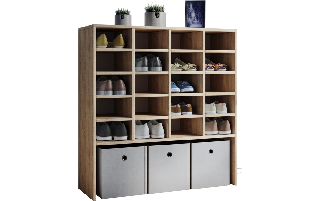 VCM Meuble à chaussures Hinsol XL 92 x 99 cm, Beige