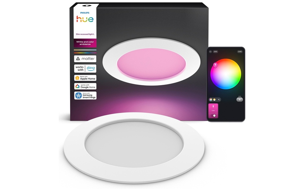 Philips Hue Plafonnier WCA Slim Lumière rattachée L Blanc