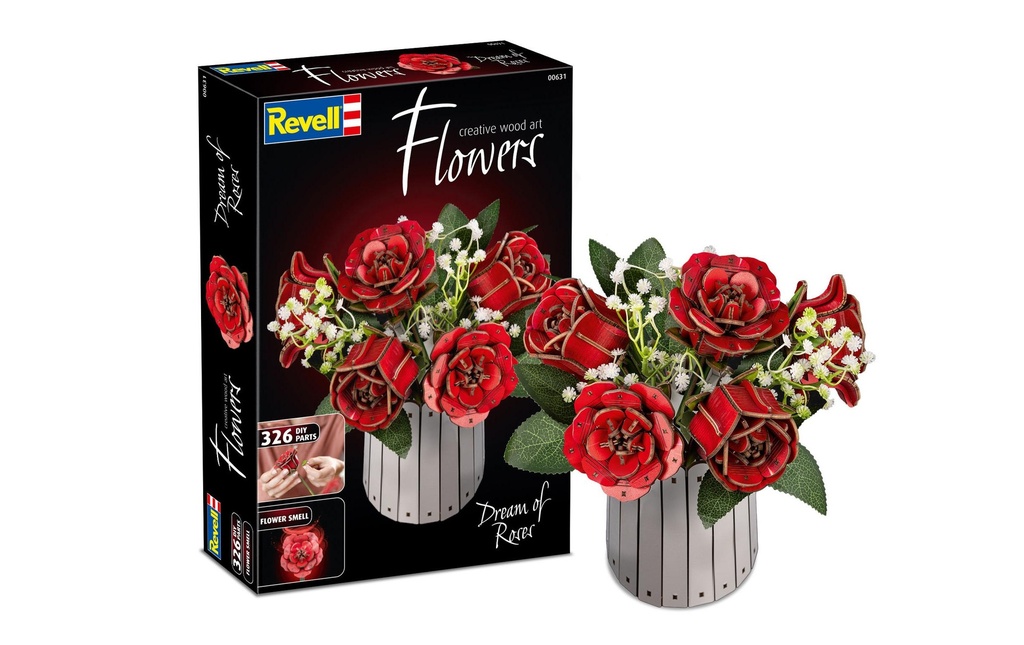 Revell Rêve de roses Bois, bouquet de roses avec vase et parfum