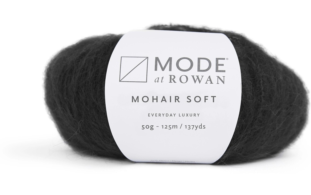Mode at Rowan Laine Mode Mohair Soft 50 g, 125 m, noir