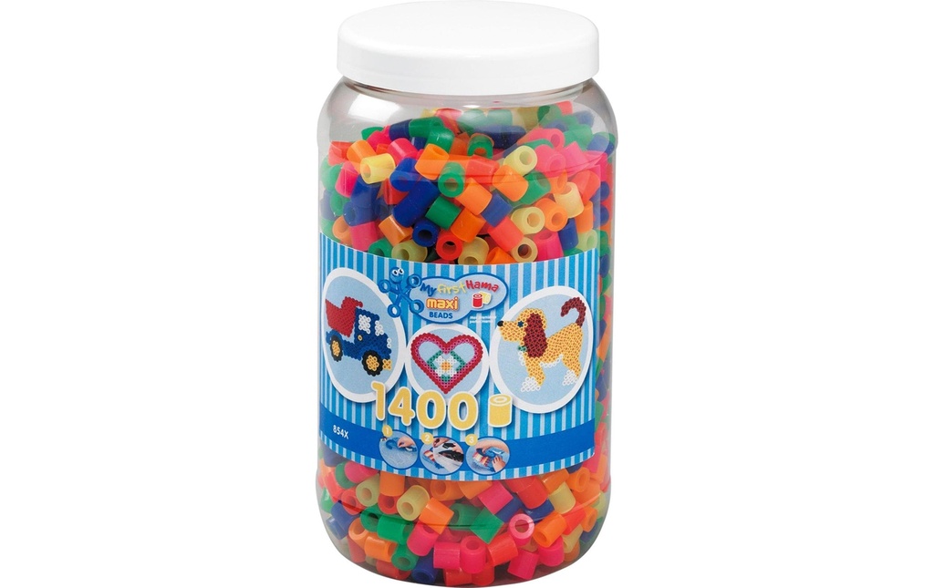 Hama Perles à repasser Maxi Mélange néon, 1400 pièces