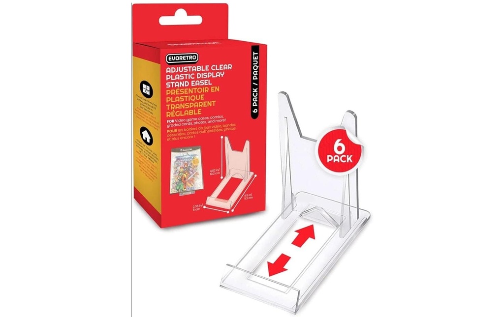 EvoRetro Display Stand Pack de 6 Réglable Acrylique transparent