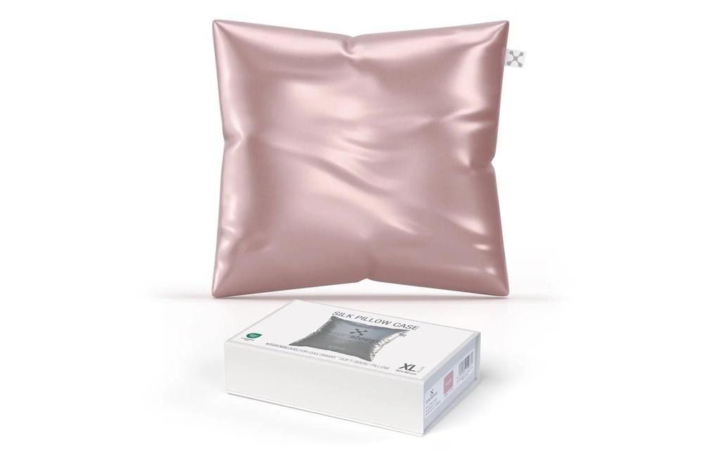 Smartsleep Taie d’oreiller Soie 80 x 80 cm, Rose
