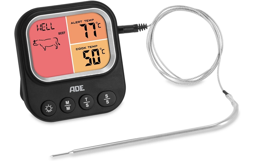 ADE Thermomètre digital pour BBQ noir