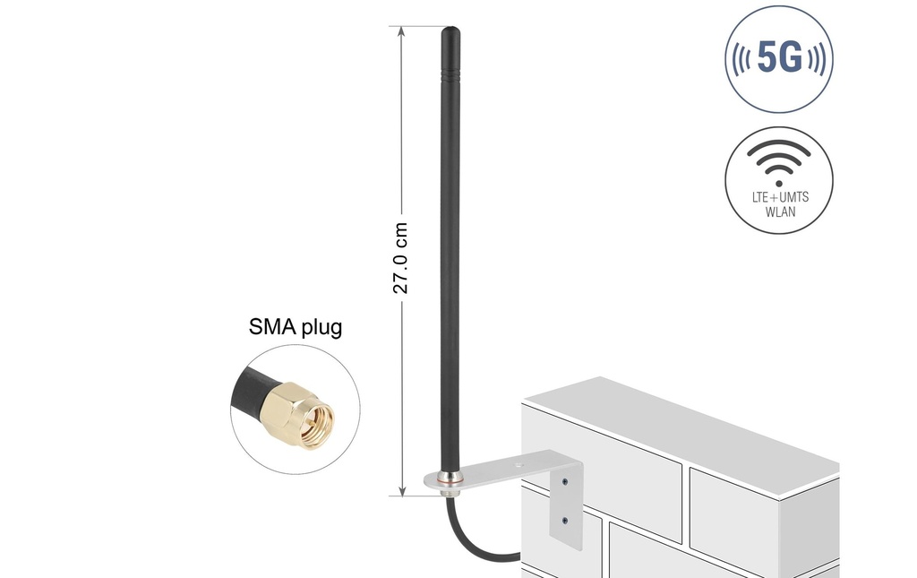 Delock Antenne SMA 5 dBi Rayonnement omni directionnel