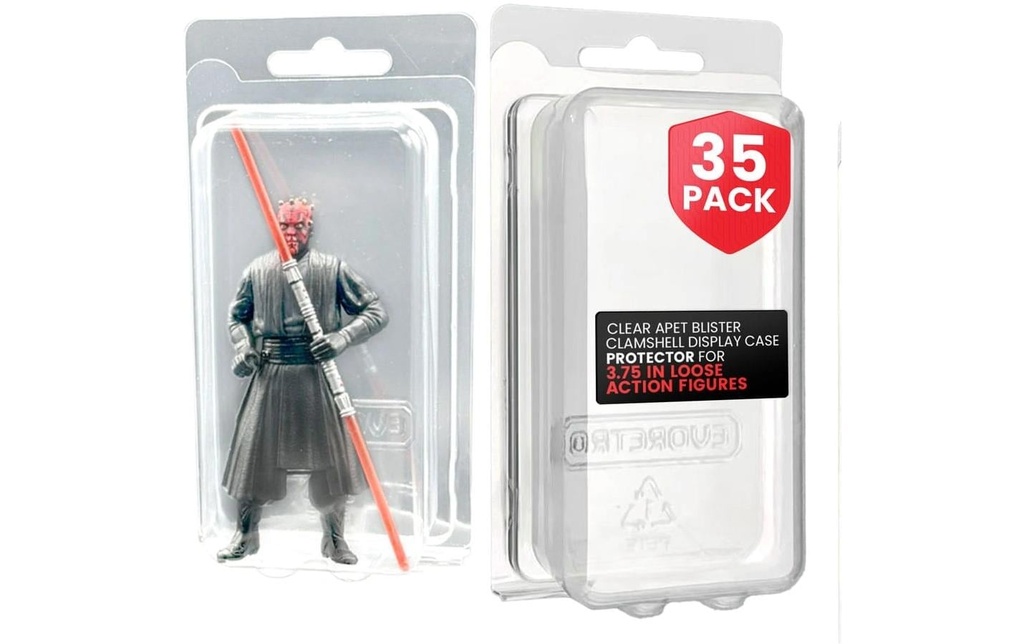 EvoRetro Boîtiers PET Clamshell pack de 35 Figurines d'action de 3.75 pouces