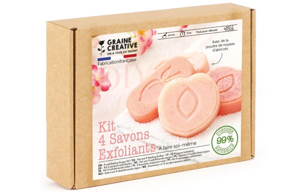 Graine Créative Savon exfoliant DIY Kit Noix de coco Peeling à l'abricot