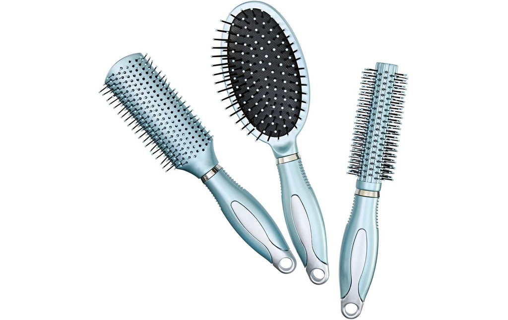 VITALmaxx Lot de 3 brosses à cheveux menthe Bleu