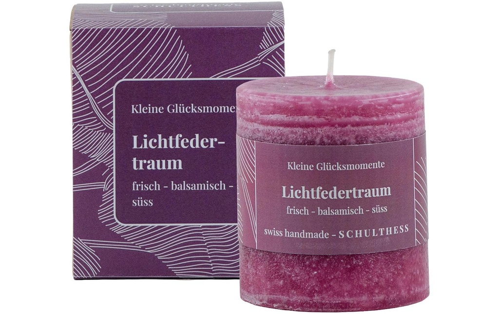 Schulthess Kerzen Bougie parfumée Rêve de plumes de lumière 7 x 8 cm