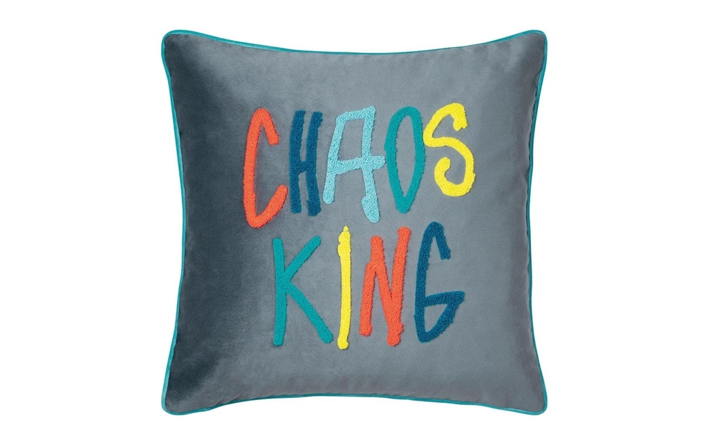 pad Coussin Letters Chaos King Gris 40 x 40 cm
