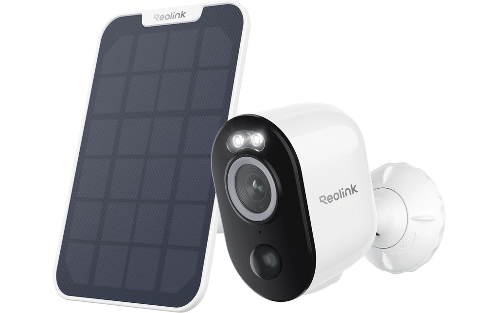 Reolink Caméra réseau B330 Batterie Outdoor 2K+, blanche, panneau solaire inclus