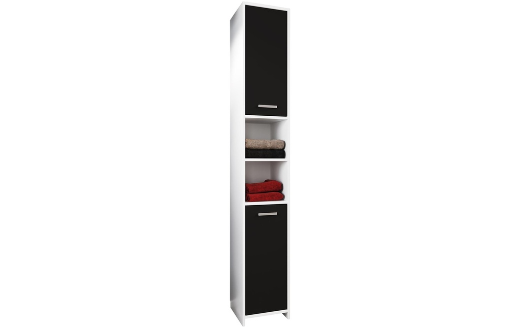 VCM Armoire haute Zalo L 30 x 180 cm, blanc/noir