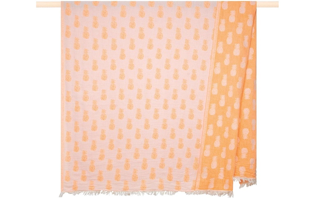 pad Serviette de plage Pineapple Orange fluo, 100 x 180 cm