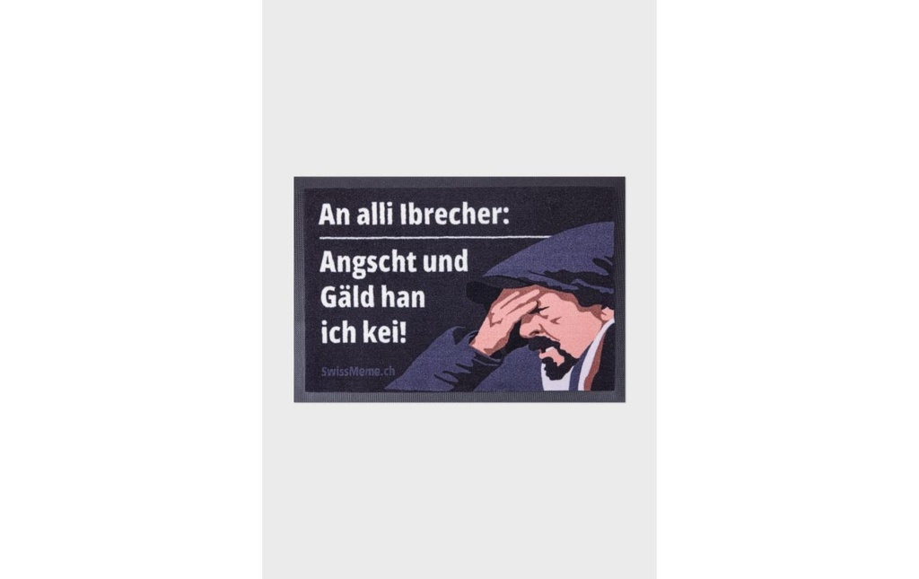Swissmeme Paillasson Je n'ai ni peur ni argent!, 60 x 40 cm