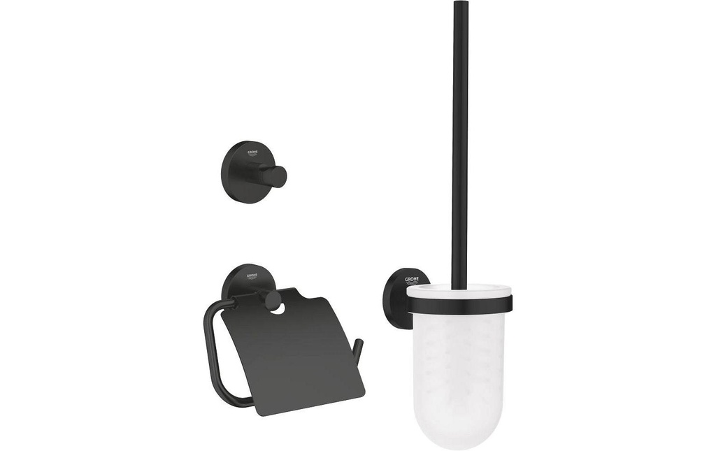 GROHE Démarrage QuickFix 3-en-1 verre métal noir mat