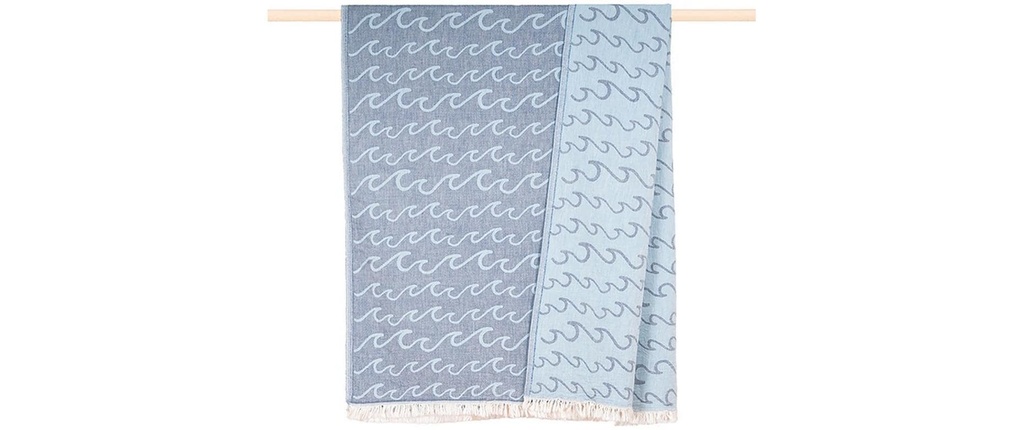 pad Serviette de plage Waves bleu, 100 x 180 cm