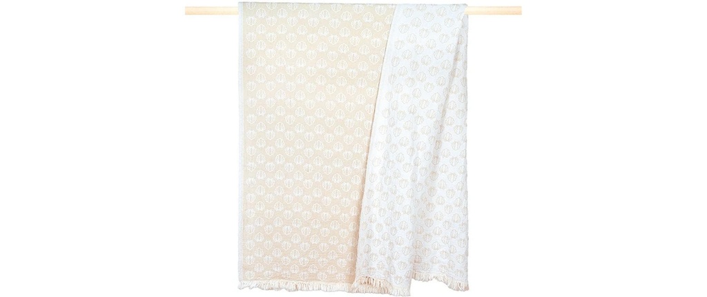 pad Serviette de plage Shell Beige, 100 x 180 cm