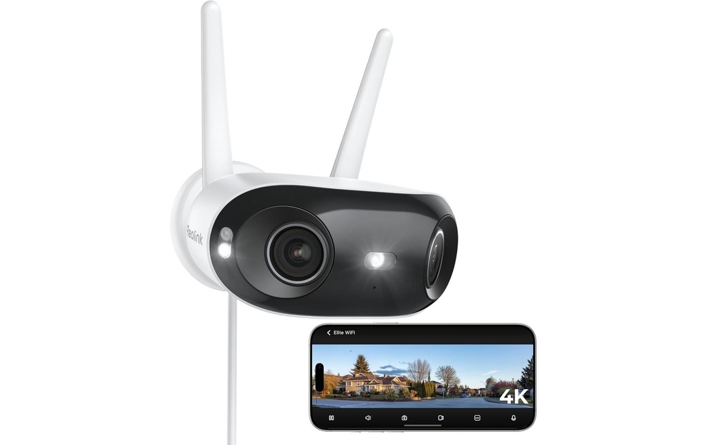 Reolink Caméra réseau Elite W740 Wi-Fi 180° 4K 8 MP double objectif