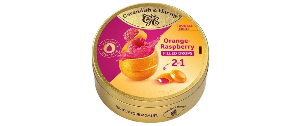 Cavendish & Harvey Bonbons fourrés à l'orange et à la framboise 175 g