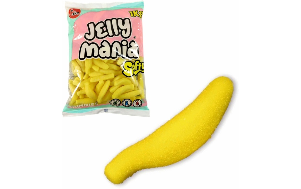Jake Jellymania Bananes confites halal 1000 g