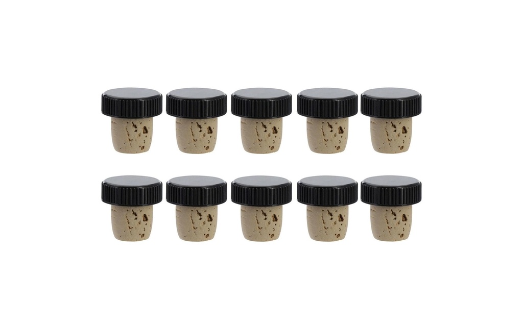 Westmark Liège Set N-Kork pour bouteilles de 0.7 à 1 litre 10 pièces, Noir