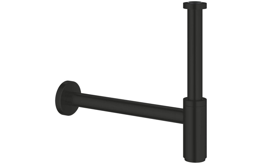 GROHE Siphon 1 1/4 pouce noir mat avec rosace coulissante