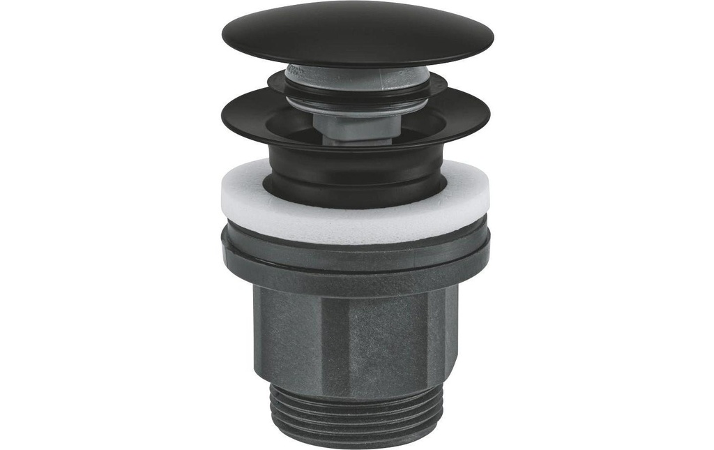 GROHE Garniture d'écoulement à bouchon à pression 102464 Rond Noir Mat