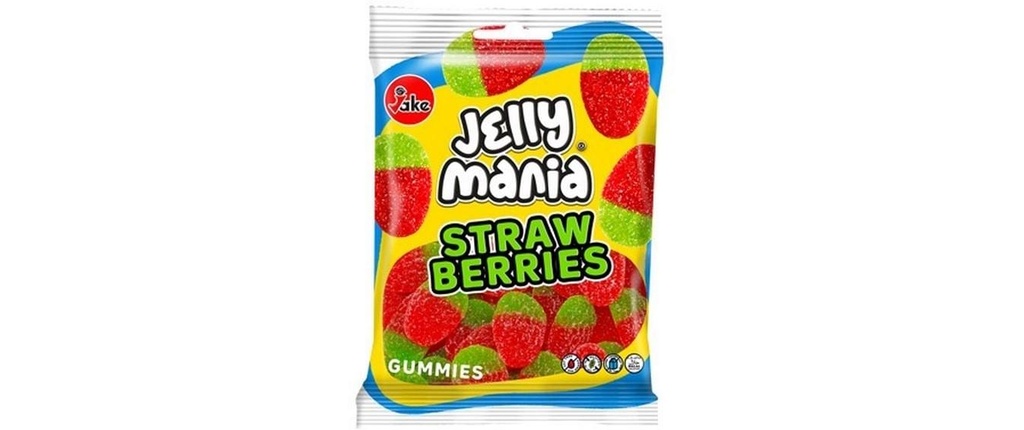 Jake Jellymania Fraises acidulées halal 100 g