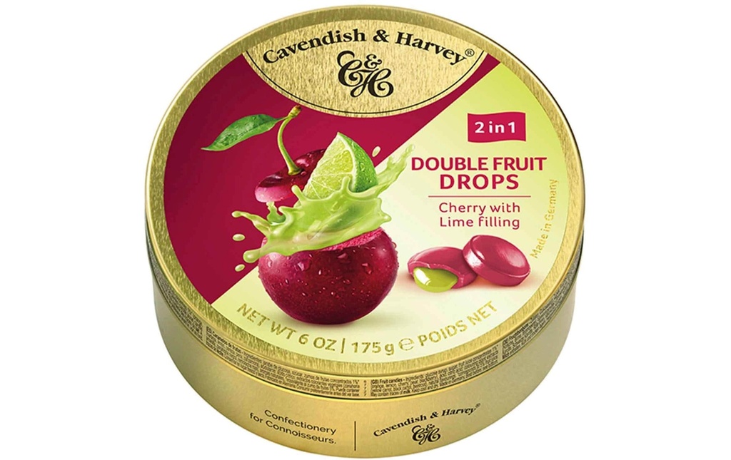 Cavendish & Harvey Bonbons double fruit fourrés à la cerise et au citron vert 175 g