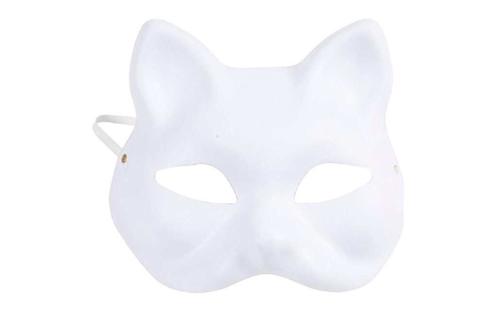 Creativ Company Masque de chat H 17.5 cm L 18.5 blanc 1 pce