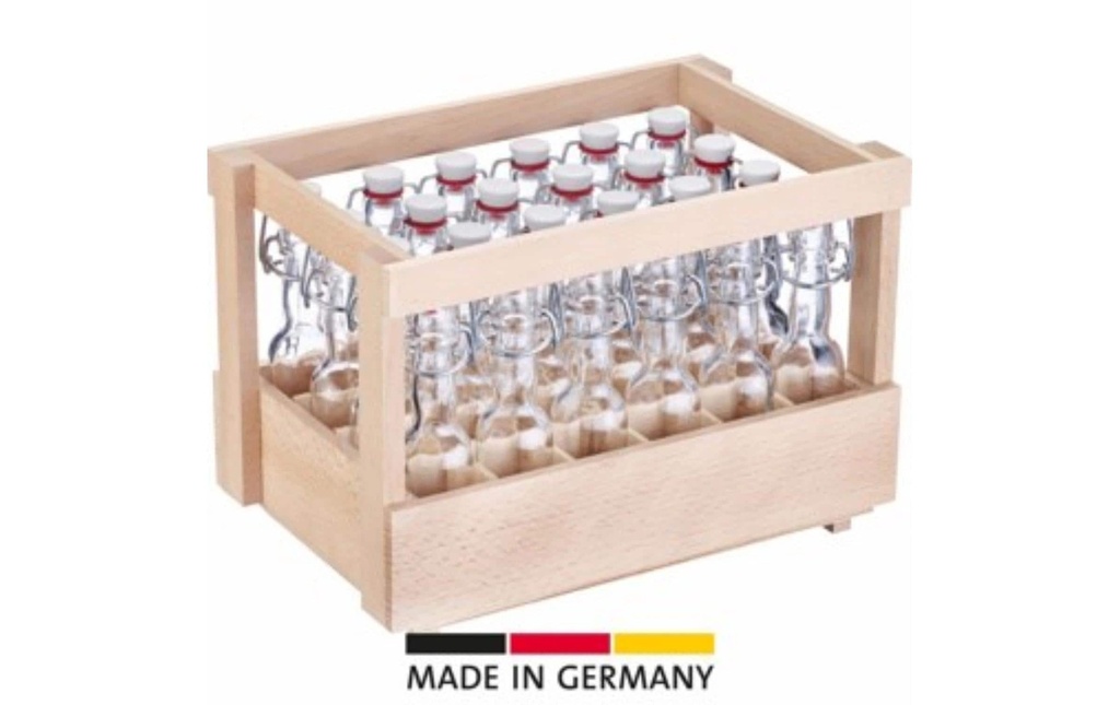Westmark Présentoir en bois Mini bouteille à fermeture à étrier 40 ml, 24 Pièce/s