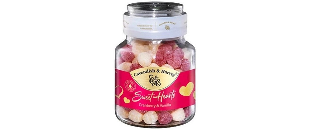 Cavendish & Harvey Bonbons Sweet Hearts aux canneberges et à la vanille 350 g