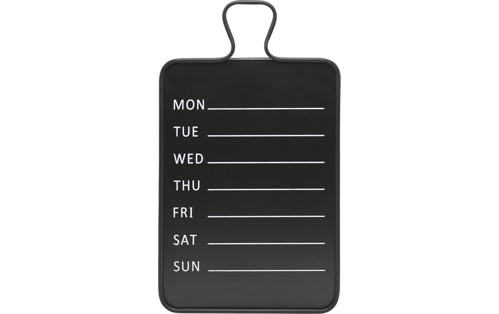Chic Antique Planificateur avec les jours de la semaine 70 cm x 40 cm, Noir
