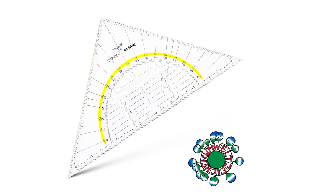 Aristo Équerre géométrique 22.5 cm avec facette et picots encreur