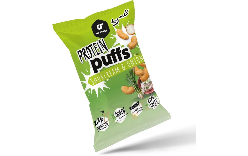 Go Fitness Chips et popcorn Boulettes de protéines – Crème aigre et oignon 50 g