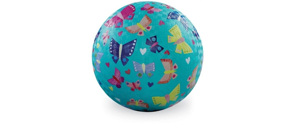 Crocodile Creek Balle Caoutchouc naturel, papillons arc-en-ciel, 13 cm