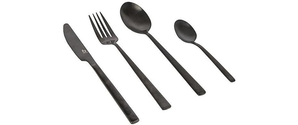 Bo-Camp Kits de couverts de camping Fairbanks 16 pcs. Noir