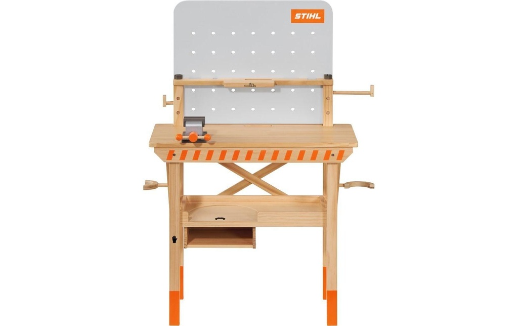 Stihl Établi pour les enfants, en bois, avec des outils de jeu