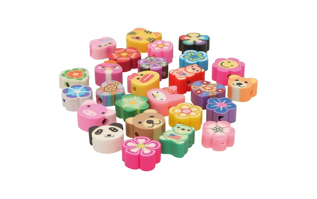 Creativ Company Perles Animaux/fleurs, D 10 mm, diamètre du trou 1,5 mm