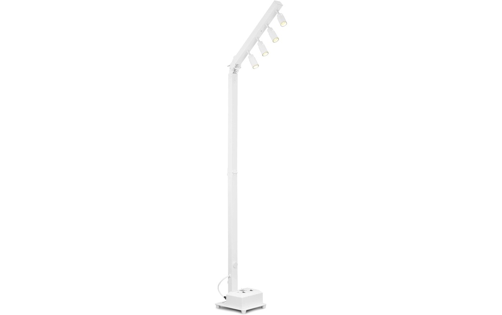 BeamZ BPL410 Lampe sur pied avec 4 spots et alimentation par batterie Blanc