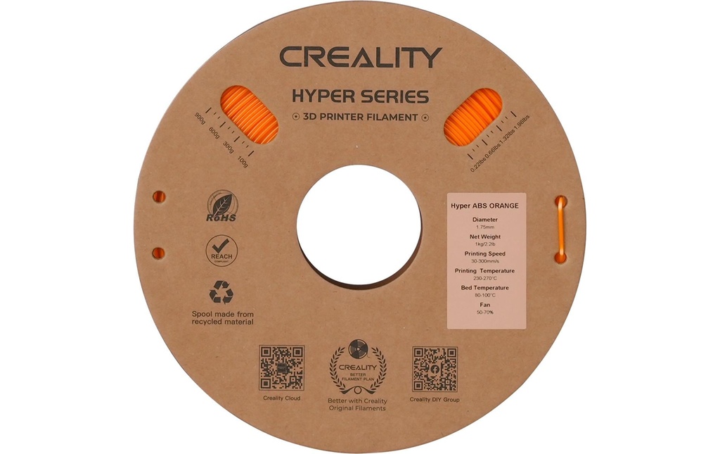 Creality Filament Filament ABS Creality Hyper Rouge 1.75 mm 1 kg