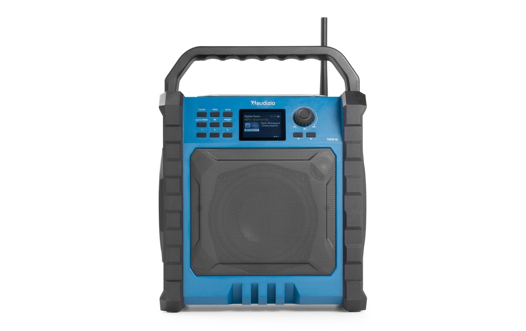 Audizio Radio portable Temi-XL pour chantier, DAB+/FM avec batterie, IP54 Bleu