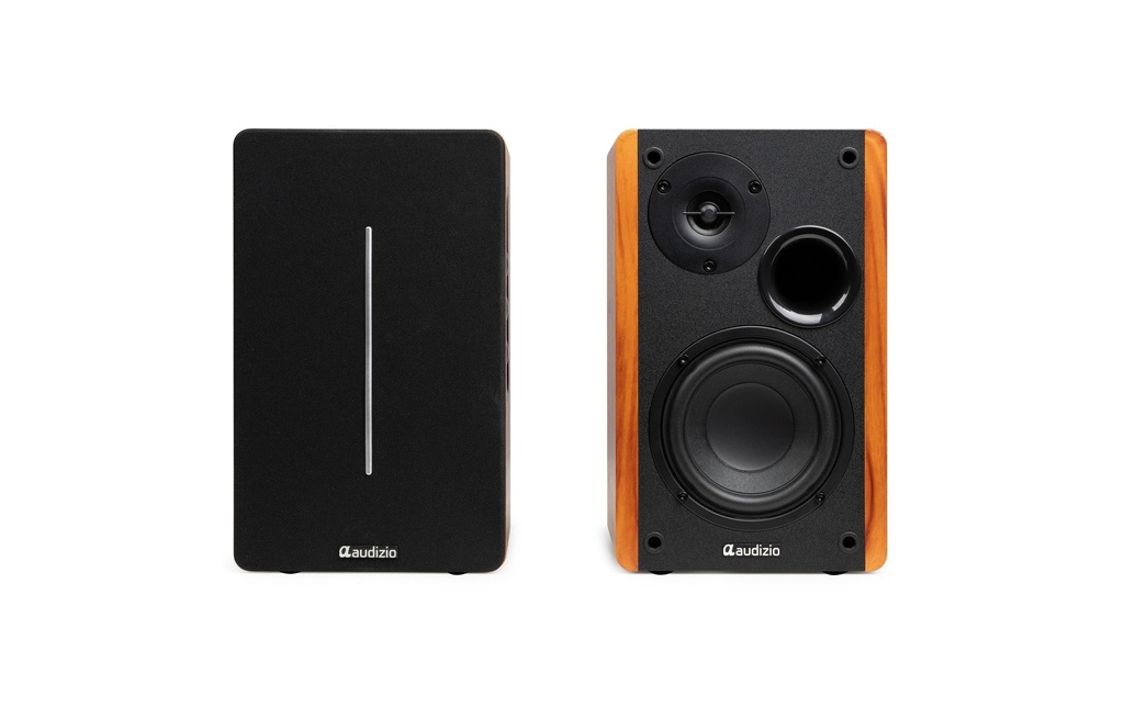 Audizio Enceinte d’étagère KS01B 120 W, BT Brun