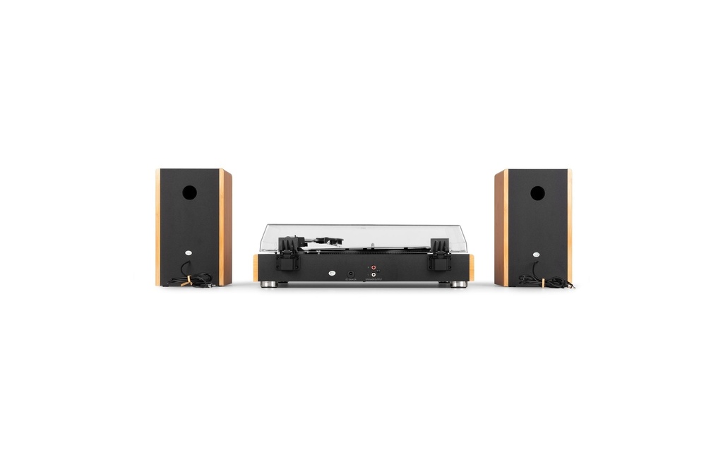 Audizio Tourne-disque RP335BB avec haut-parleur, bambou Brun clair