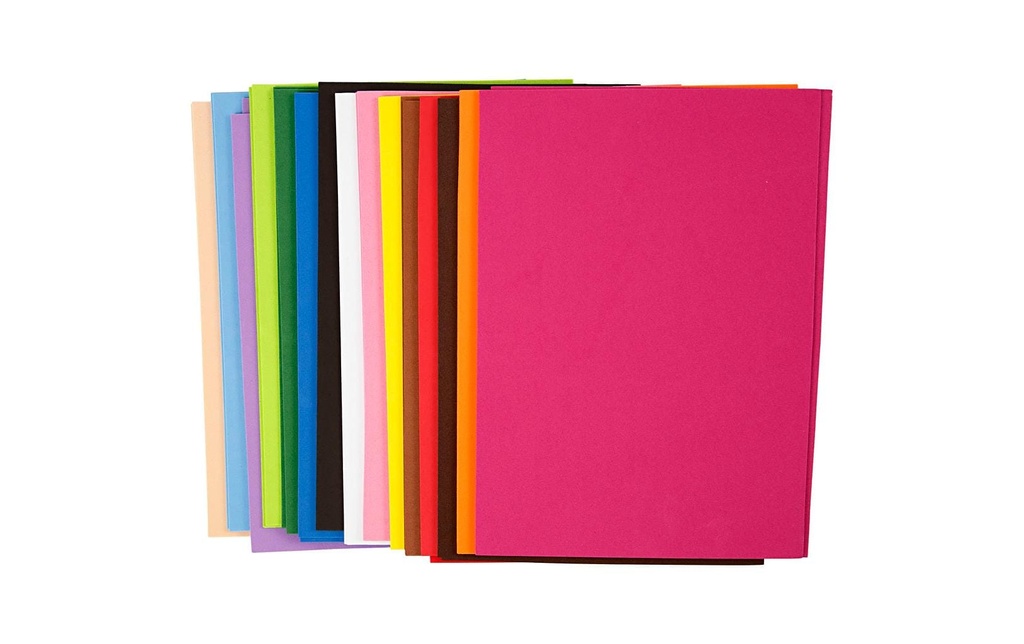 Creativ Company caoutchouc mousse Feuilles A4 210 x 297 mm, épaisseur 2 mm, lot de 30 feuilles assorties
