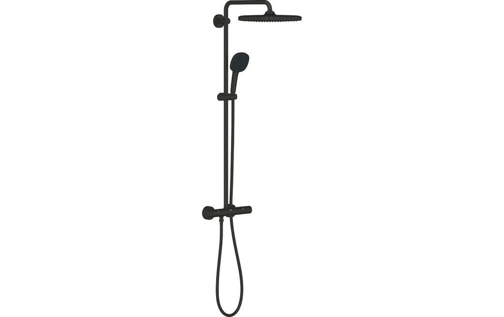 GROHE Vitalio Comfort 250 rectangulaire avec robinetterie thermostatique noir mat